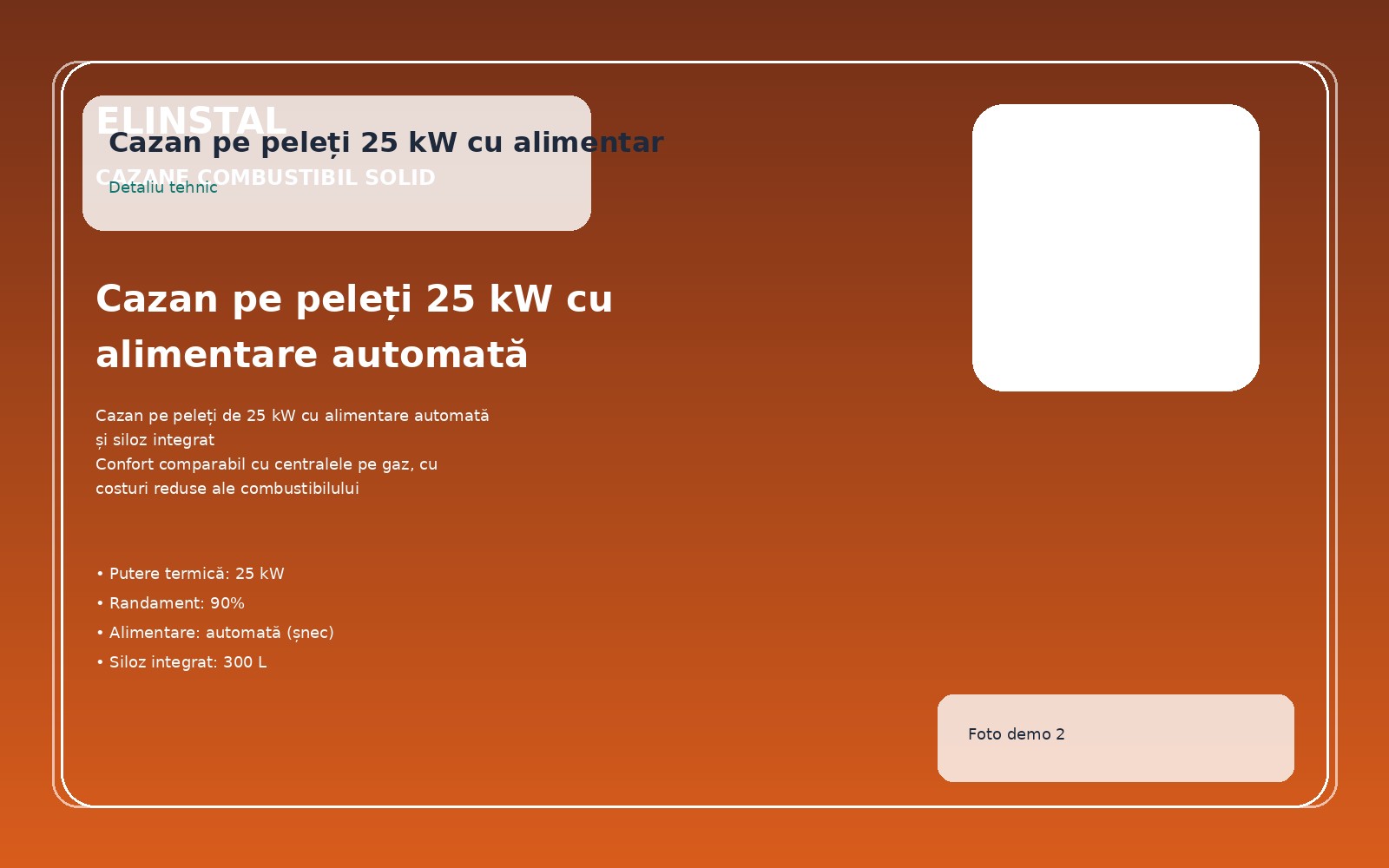 Cazan pe peleți 25 kW cu alimentare automată foto 2