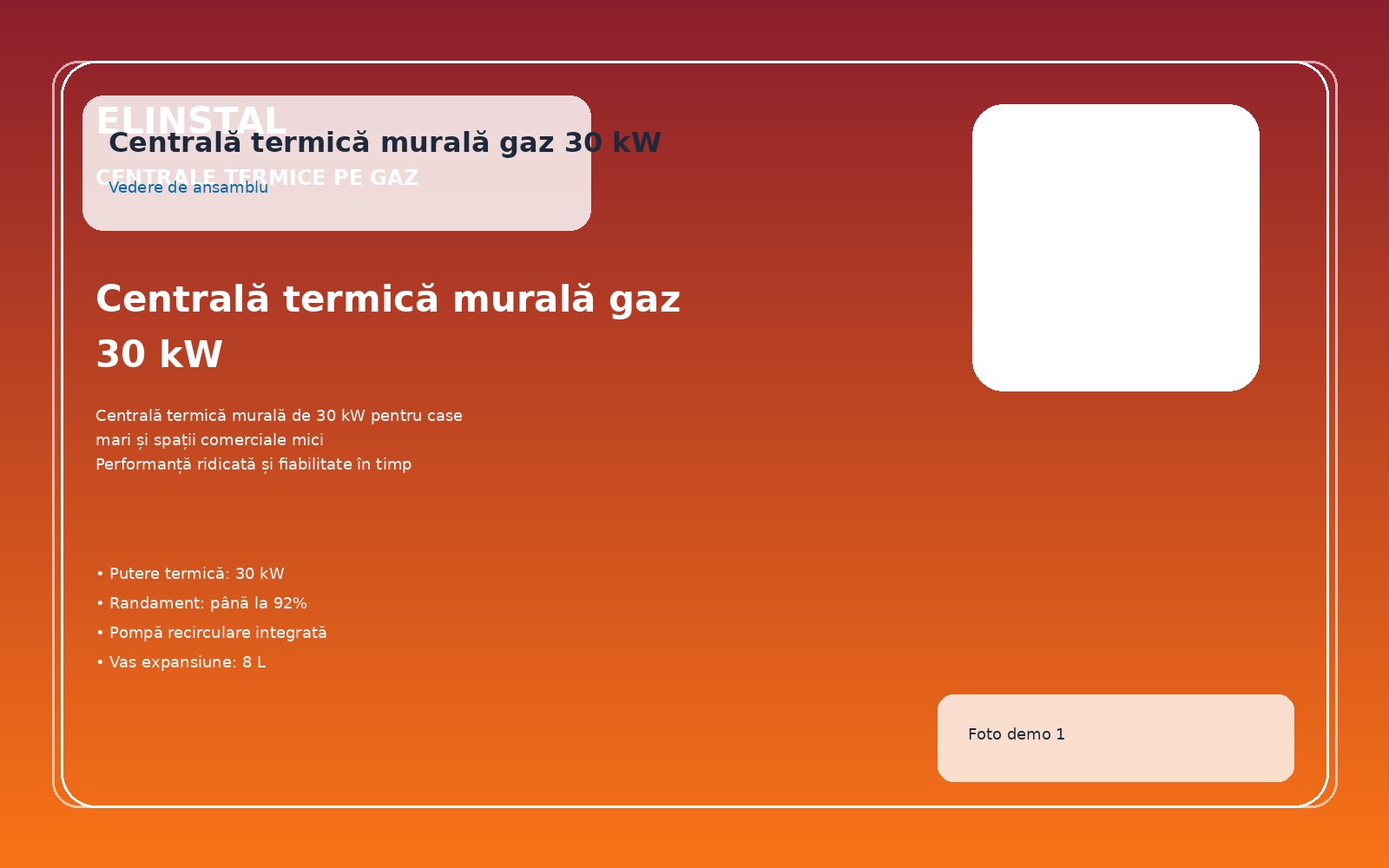 Centrală termică murală gaz 30 kW