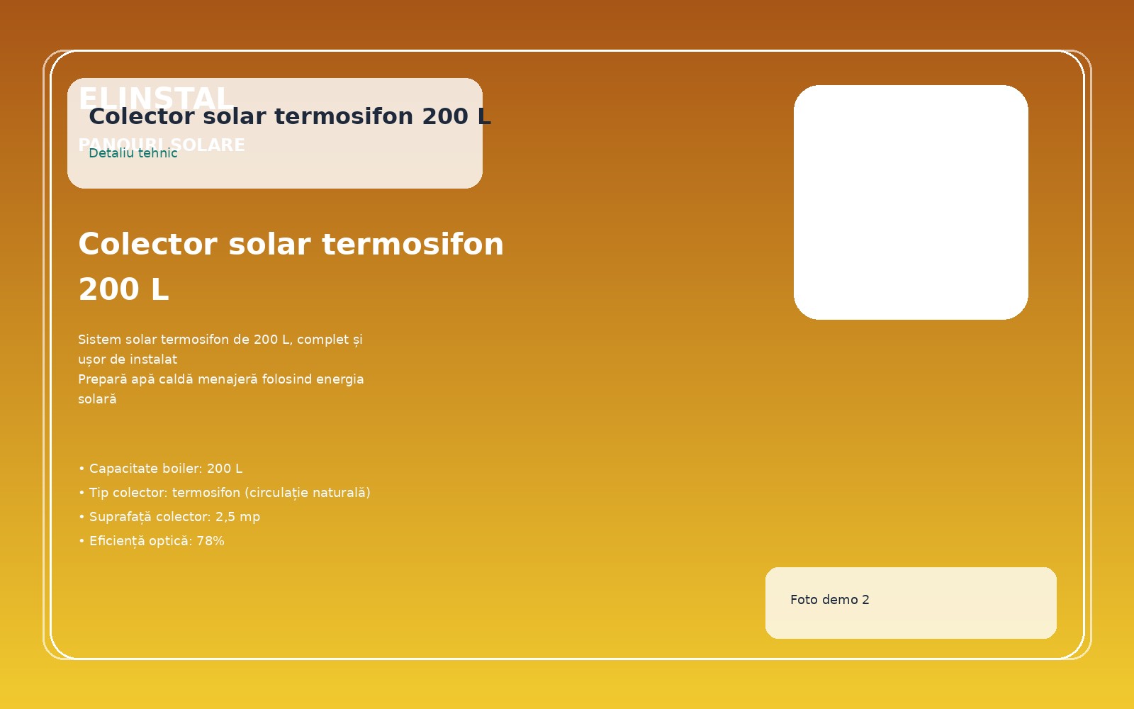 Colector solar termosifon 200 L foto 2