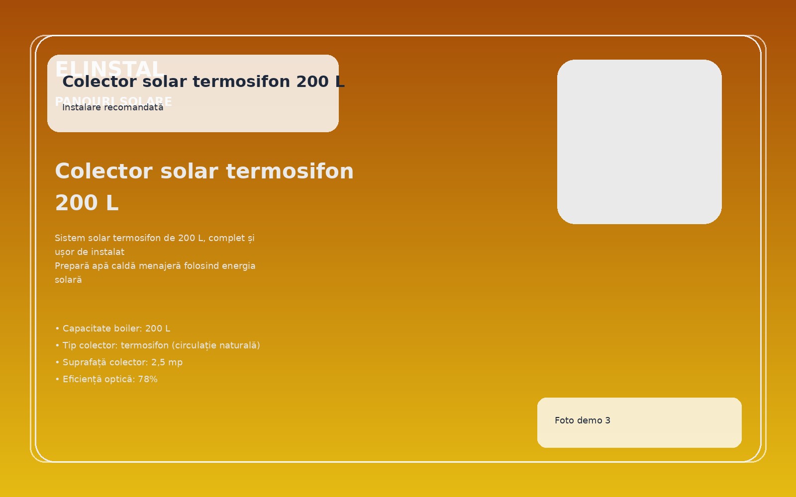 Colector solar termosifon 200 L foto 3