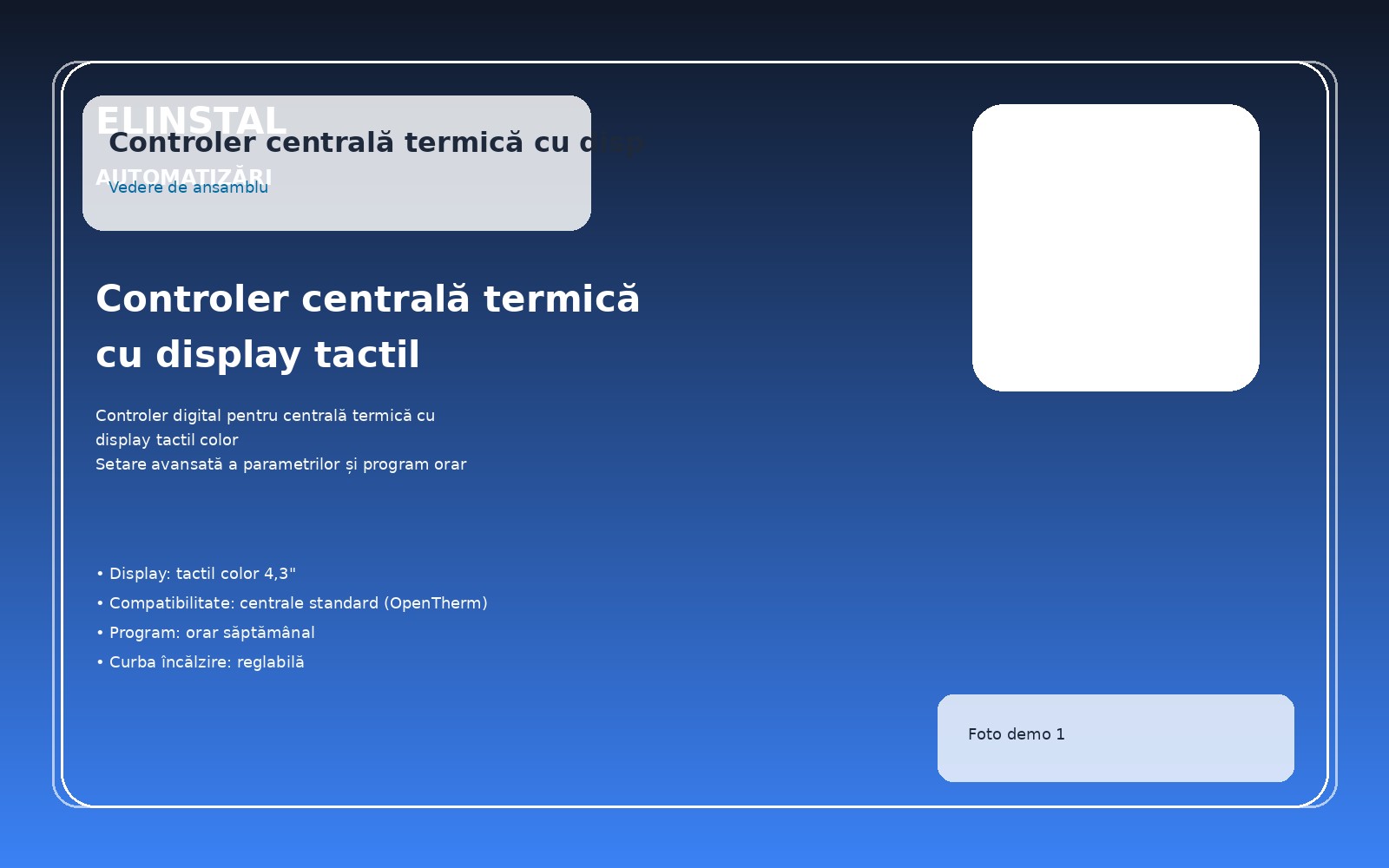 Controler centrală termică cu display tactil
