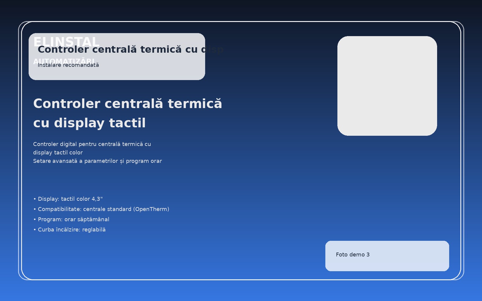 Controler centrală termică cu display tactil foto 3
