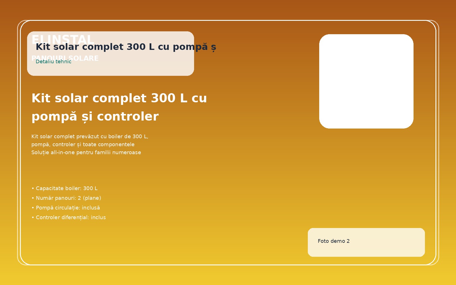 Kit solar complet 300 L cu pompă și controler foto 2
