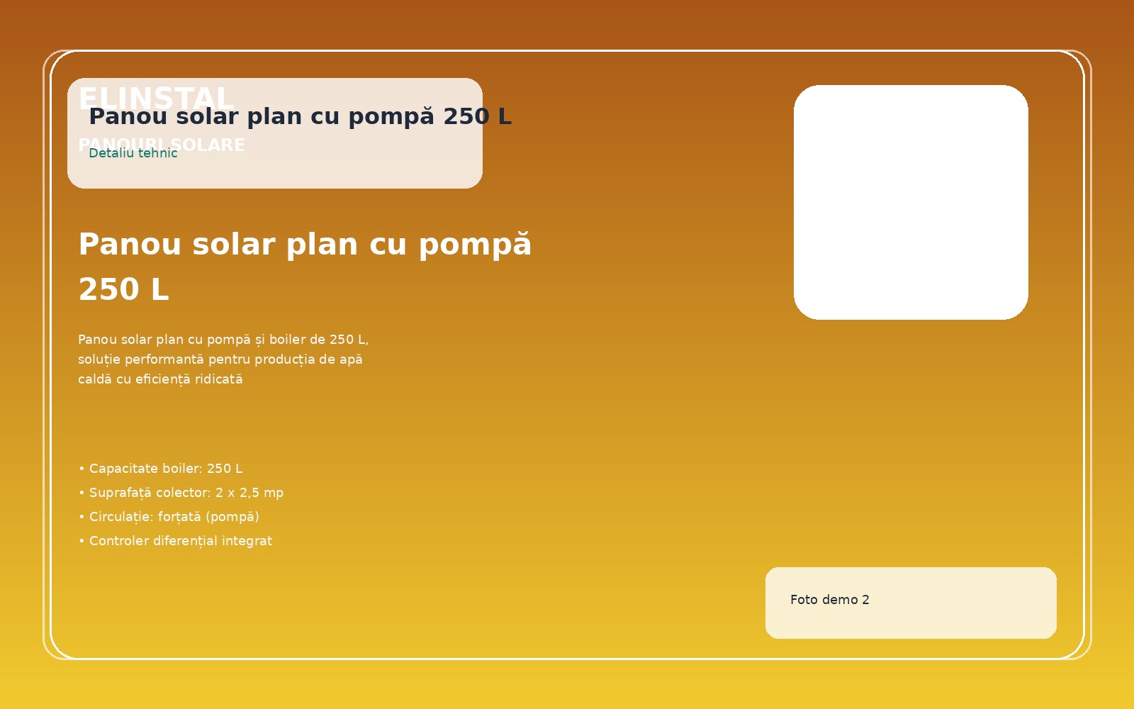 Panou solar plan cu pompă 250 L foto 2