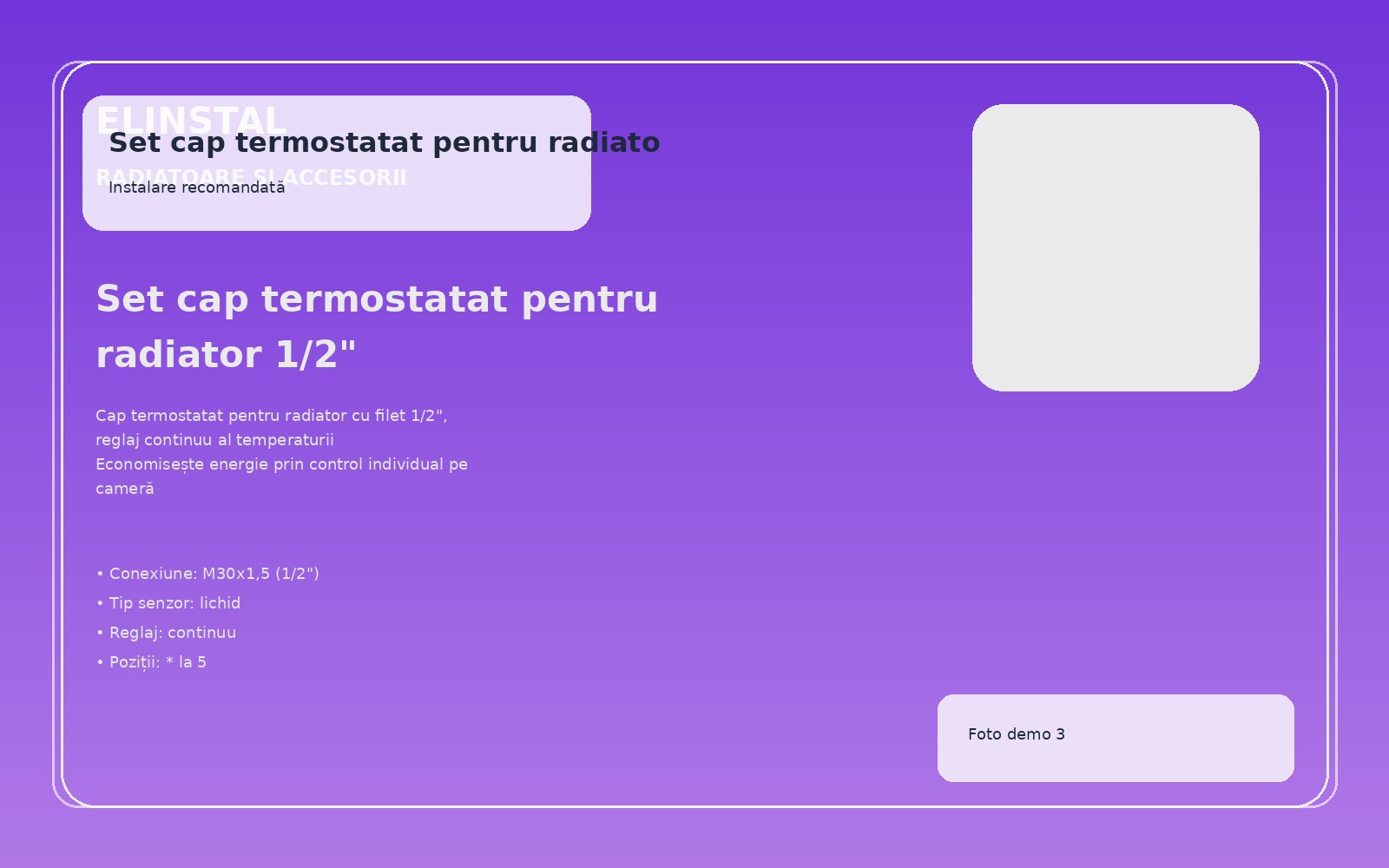 Set cap termostatat pentru radiator 1/2" foto 3