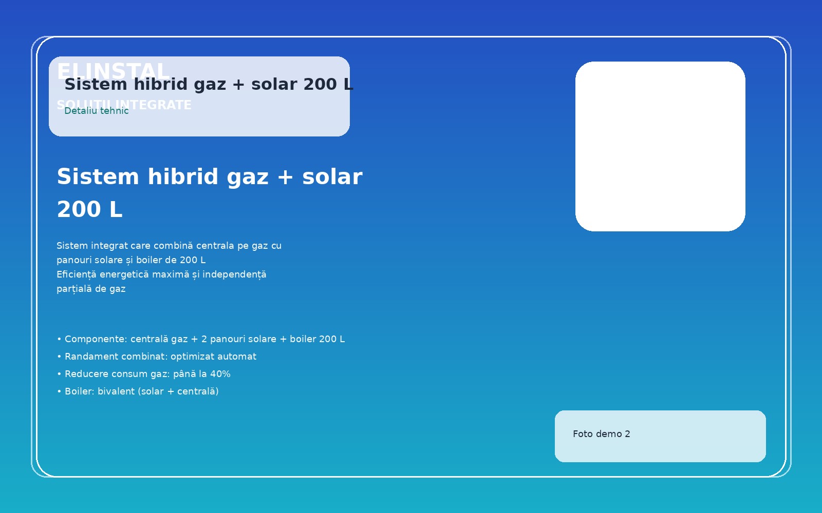 Sistem hibrid gaz + solar 200 L foto 2