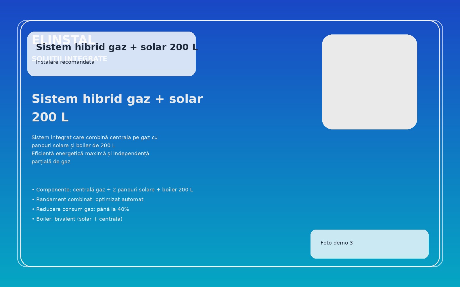 Sistem hibrid gaz + solar 200 L foto 3