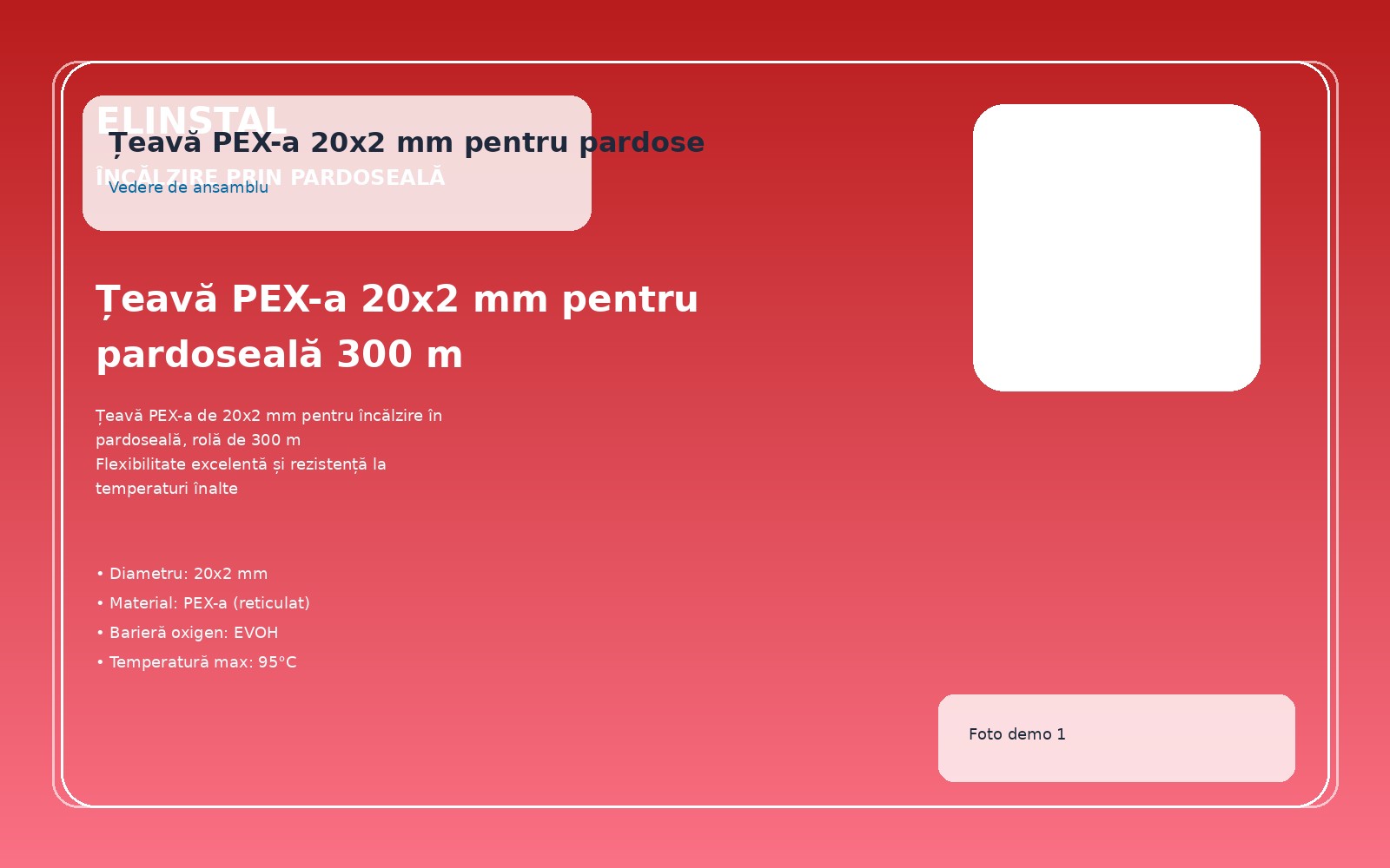 Țeavă PEX-a 20x2 mm pentru pardoseală 300 m